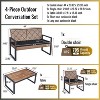 All-Weather Wicker Patio Conversation Set with Coffee Table, Steel Frame Outdoor Patio Small Space Chat Sets - The Pop Home - 4 of 4