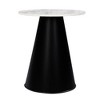Royal Hampton Side End Table, Marble 18 Inch Round Top, Modern Pedestal Base - 4 of 4