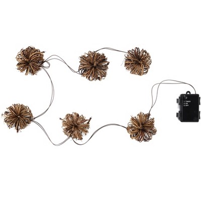 Lakeside Hanging Pumpkin LED String Lights with Powered On/Off Timer Unit