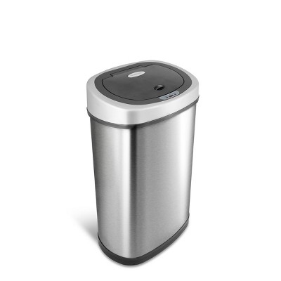 13Gallon Oval Kitchen Motion Sensor Stainless Steel Trash Can-MegaCasa –  Mega Casa