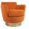 Racxily Orange Teddy Swivel Barrel Chair - 360° Noiseless Swivel Accent Chair, Comfy Reading Armchair for Living Room & Bedroom - 2 of 4