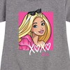 Girls' - Barbie - Xoxo Barbie Graphic Short Sleeve Fleece Dress - 2 of 4
