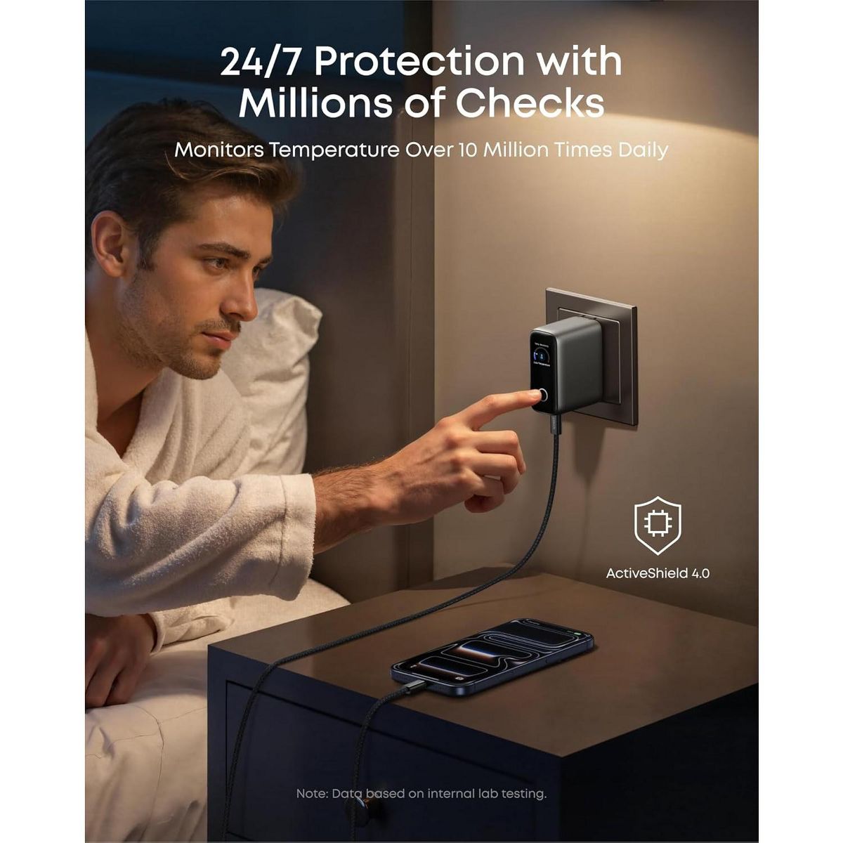 Anker Charger, 100W Max Ultra-Compact 3-Port GaN USB C Charger with Smart Display - thumbnail 7