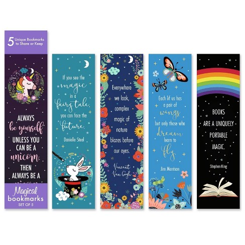 Dabney Lee Bookmarks - Set Of 3 Faux Leather Tassel Bookmarks With Sayings  - Red/gold : Target