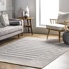 Nuloom Primrose Hand Loomed Striped Cotton Indoor Area Rug, Gray, 5'x8' - 2 of 4