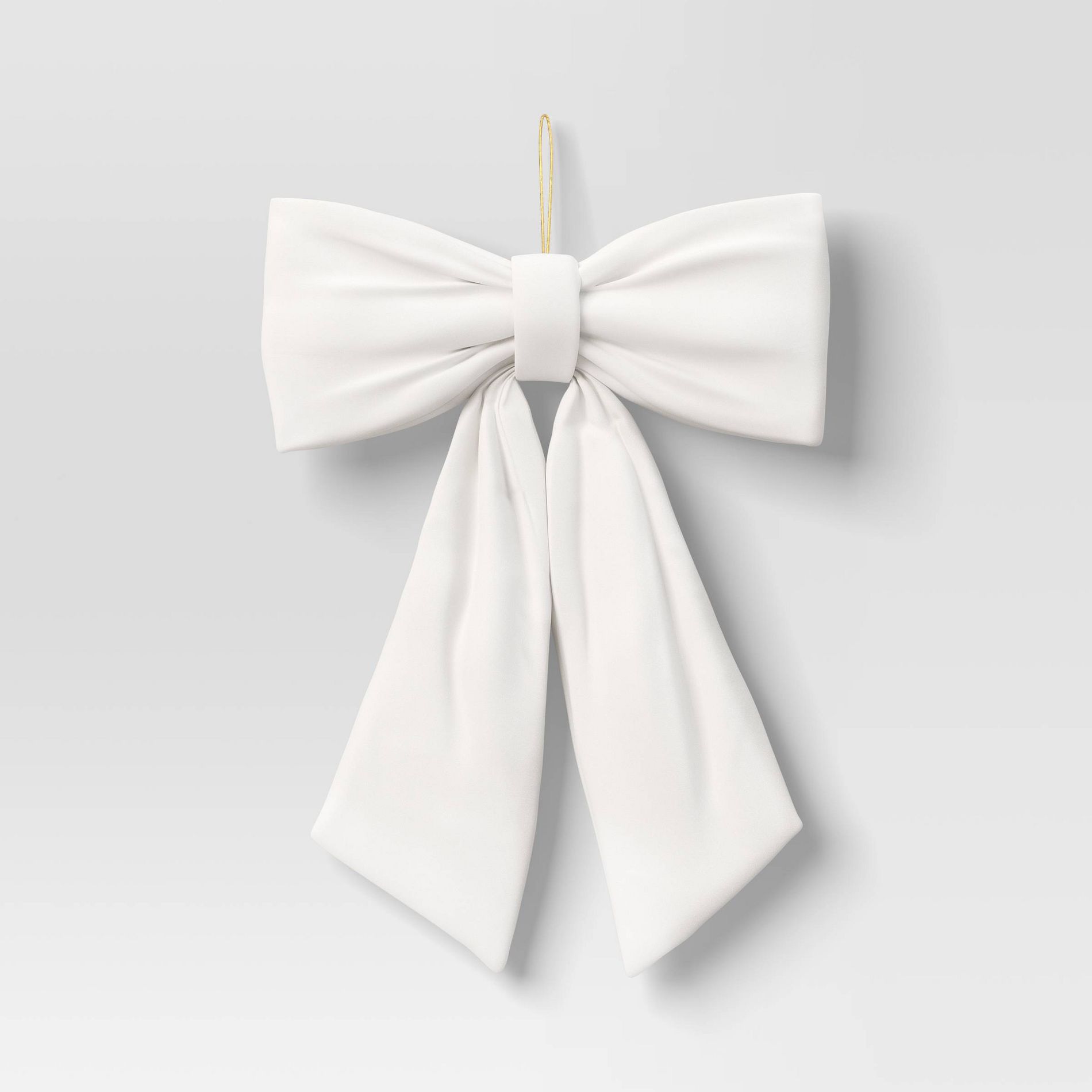 20" Christmas Velvet Bow Ornament White - Wondershop™