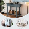 Sapphtopaz Curved Retro Console Table with Oval Tabletop, Wood Entryway Table with 2 Drawers and Shelf, Couch Table for Living Room, Entryway - 2 of 4