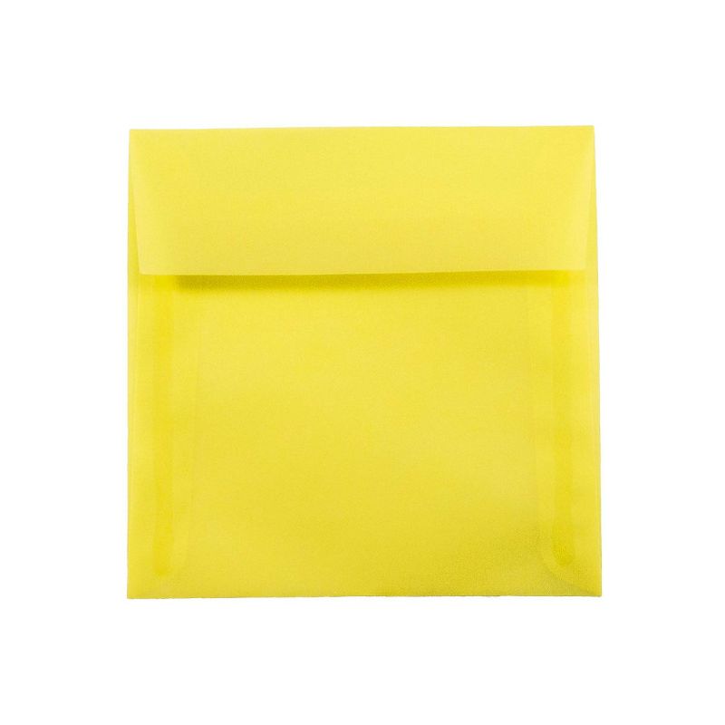 JAM Paper 5.5x5.5 Square Translucent Vellum Invitation Envelopes Primary YW PACV506, 1 of 3