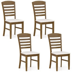Costway Wood Dining Chairs Set of 2/4 Fabric Upholstered Side Chairs with Rubber Wood Frame - 1 of 4