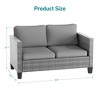 Sonkuki Patio Loveseat Sofa, All-Weather PE Rattan Wicker Set Small Patio Conversation Couch with Cushion - 3 of 4