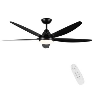 BestParts 56 Inch Ceiling Fan with LED Light and Remote Control, DC Motor, 6 Speed ​​Reversible, 3 Light Colors, Timer, Modern Indoor Quiet Fan - 1 of 4