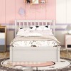 VASIP Wooden White Washed Twin Size Platform Bed Frame with Trundle - Sturdy Construction, Space-Saving Design, Easy Assembly - 3 of 4