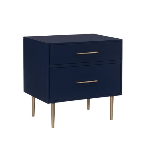 Navy nightstand with deals drawers