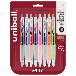 uni-ball uniball 207 Fashion Retractable Gel Pens Medium Point 0.7mm Assorted Ink 8/Pack (1739929) - 1 of 4