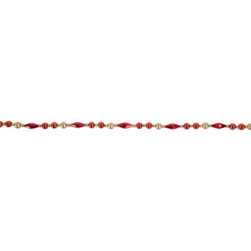 Northlight 9' Shiny and Matte Red and Gold Beaded Christmas Garland, Unlit, 5 of 7