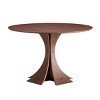 Indoor Wood Dining Table,Round Kitchen Dining Table With Walnut Tabletop,MDF Dining Table Suitable For Living Room,Milk Tea Shop-Coolbibila - 4 of 4