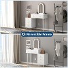Makeup Vanity Desk with Mirror and Lights, Modern White Vanity Table with 2 Drawers & Adjustable 3-Drawer Cabinet, Wood Dressing Table for Bedroom - 4 of 4
