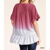Women's Ombre Butterfly Ruffle Sleeve Top - umgee - 3 of 4