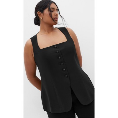 Women's Plus Size Jaz Vest - black | CITY CHIC