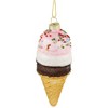 Northlight 5" Neapolitan Ice Cream Cone Glittered Glass Christmas Hanging Ornament - 3 of 4