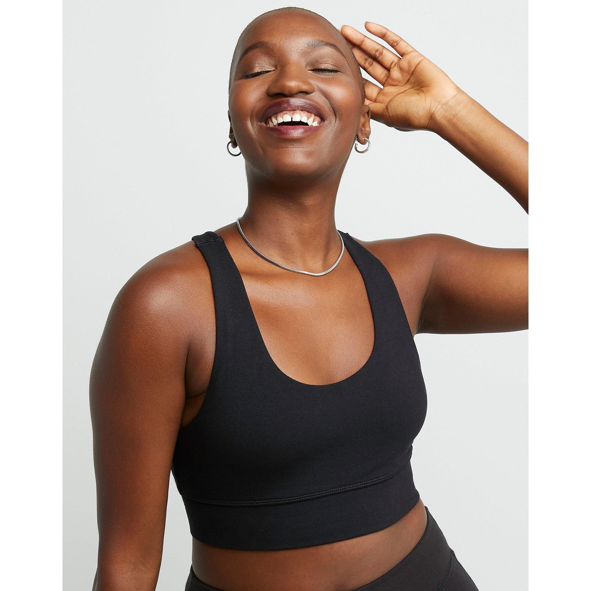 Hanes Originals Women's Longline Bralette Black S