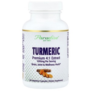 Paradise Herbs Turmeric, 180 Vegetarian Capsules (500 mg per Capsule) - 1 of 4