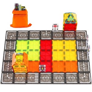 VEVOR Magnetic Tiles, 56 PCS Magnetic Road Building Blocks for Kids, Magnet Building Set with Storage Bag, STEM Sensory Educational Toys Gift - 1 of 4
