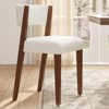 AMERLIFE Upholstered Dining Chairs, Mid-Century Modern Fabric Chairs with Curved Backrest and Pine Wood Legs - 2 of 4