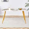 CENGHU Modern Minimalist Rectangular Dining Table for 6, Kitchen Table with Black Sintered Stone Tabletop and Golden Stripe Pattern for Kitchen - 2 of 4