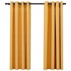 Aghana Digitals Yellow 2-Pack Linen-Look Blackout Curtains, 55.1x68.9", Grommet Top, 100% - 2 of 4