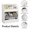 Kumasinova Kids Bookshelf with Storage Bins,Wooden Bookcase with Drawer,Multifunctional Book Shelf for Toddlers' Toys, Books and Nursery,White - 3 of 4