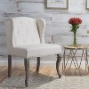 NicBex Linen Accent Chair,Upholstered Living Room Chairs with Button Tufted Backrest,Modern Armless Chair,Accent Chairs for Living Room - 2 of 4