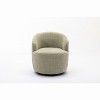 TOAOTBNBO 360° Swivel Accent Chair with Chenille Fabric, Circular Reading Chair for Shopping Mall Barrel Armchair with Wooden Frame, Light Green - 2 of 4