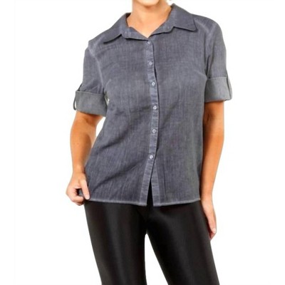 Women's Oil-Washed Back-Zip Shirt - ANGEL