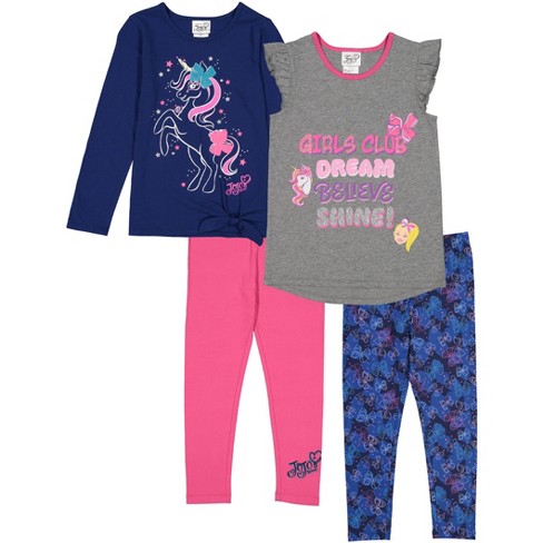 Nickelodeon Jojo Siwa Girls' T-Shirts and Legging Set for Toddler and  Little Kids – Pink/White/Blue