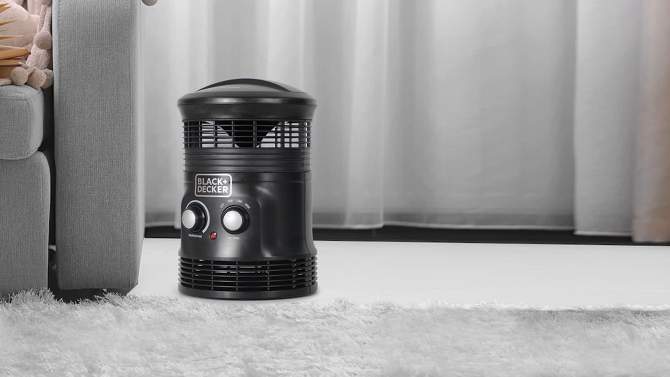 BLACK+DECKER Electric Heater, 360 Surround Portable Heater, Mini Heater with Fan & Adjustable Thermostat, 3 Settings & Manual Controls, 2 of 9, play video