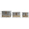 Storied Home Square Distressed Metal Boxes with Lids, Silver and Gold, Set of 3 - 2 of 4