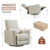 Swivel Rocking Recliner Chair, Manual Recliner Glider with Lumbar Support & Faux Leather Upholstery - 2 of 4