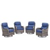Gymojoy Outdoor Patio Swivel Chairs Glider Chair Set with 6" Thick Cushions All Weather Glider Chairs and Side Table for Garden - 2 of 4