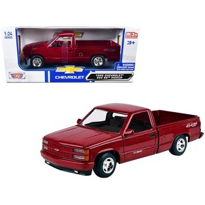 1992 Chevrolet 454 SS Pickup Truck Red Metallic 1/24 Diecast Model Car by Motormax - 1 of 3