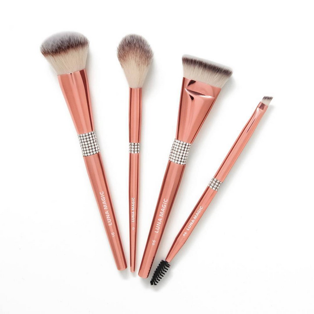 Photos - Makeup Brush / Sponge LUNA MAGIC Face Makeup Brush Set - 4ct