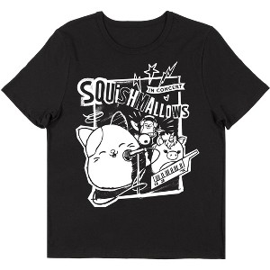 Squishmallows Concert Rock Out Women's Black Graphic Short Sleeve Crew Neck Tee - 1 of 3