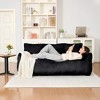 Hooseng 65" Faux Fur Loveseat Sofa, Oversized Lounge Couch for Adults, Fluffy Lazy Sofa with Memory Foam Filler, Big Comfy for Living Room, Bedroom - 3 of 4