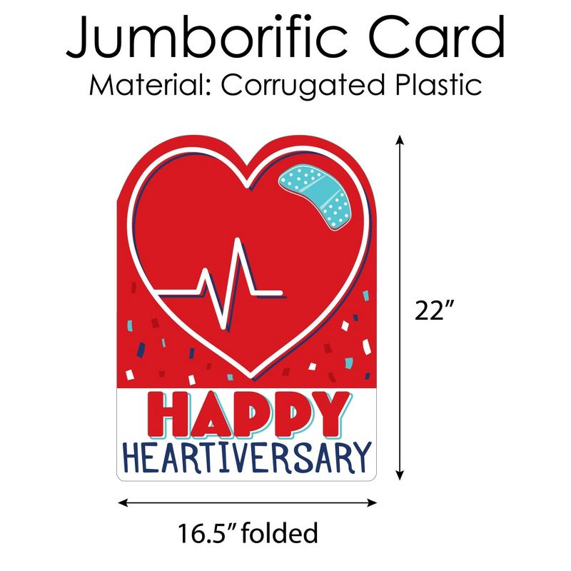 Big Dot of Happiness Happy Heartiversary - CHD Awareness Giant Greeting Card - Big Shaped Jumborific Card, 5 of 8