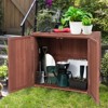 Tangkula 30" Outdoor Storage Box Wooden Storage Deck Box W/Spacious Inner Space & Countertop Tool Storage Cabinet for Backyard - 2 of 4
