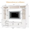 AMERLIFE 98" W Wall Unit TV Stand with Storage for TVs up to 80",  White - 2 of 4