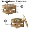 CAVINAS 31.5" Farmhouse Coffee Table,Wooden Coffee Table with Flip-Top Lids,Storage,Solid Wood Legs,2-Tier Center Table for Living Room - 3 of 4
