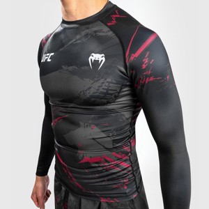 Venum UFC Authentic Fight Week 2.0 Long Sleeve Rashguard - Black/Red - 1 of 2