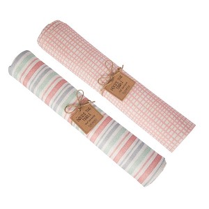 Transpac Fabric Table Runner Salt Water Set of 2 Home Decorations Spring - 1 of 1