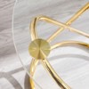 Bekrvio 31.5'' Round Glass Coffee Table with Gold-Plating Bright Metal Oval Frame, Modern Circle Gold Coffee Table for Living Room - 3 of 4